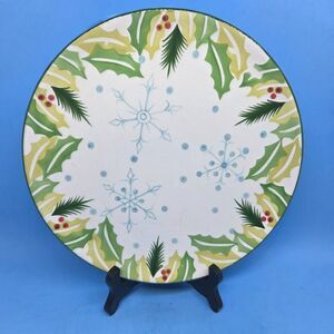 Tara Temptations "HOMETOWN CHRISTMAS" 10" Dinner Plate Some Crazing